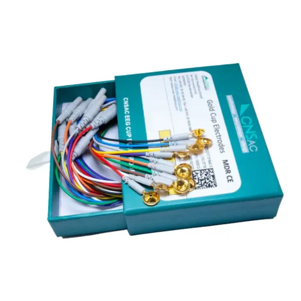 CNSAC Gold Cup electrodes, 100cm cable, 10 pieces