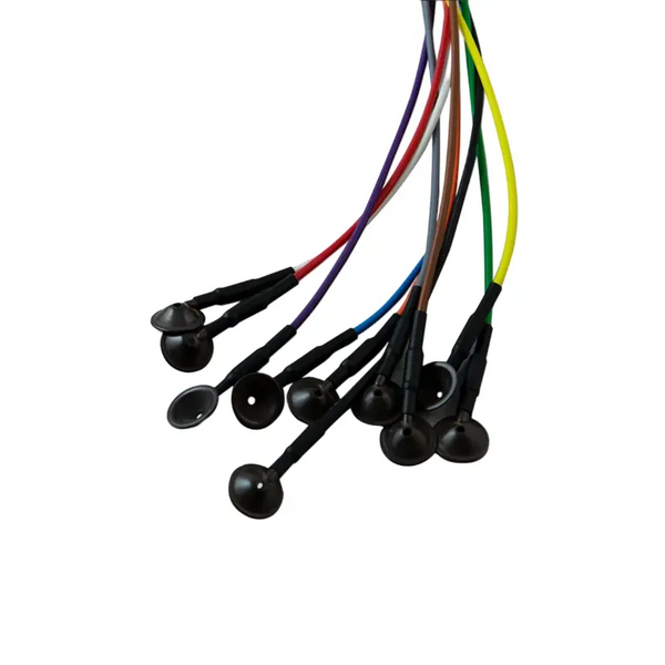 CNSAC silver/silver chloride (Ag/AgCl) cup electrodes, 100cm cable, 10 pieces